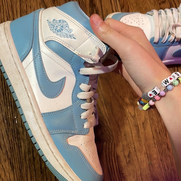 light blue air jordan 1 high tops - Picture 3 of 7